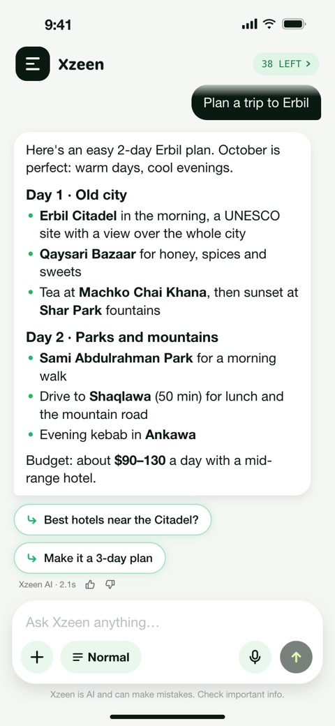 Xzeen planning a trip to Erbil